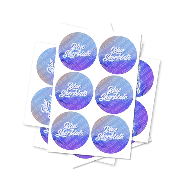 Blue Sherblato Circular Stickers - SLAPSTA