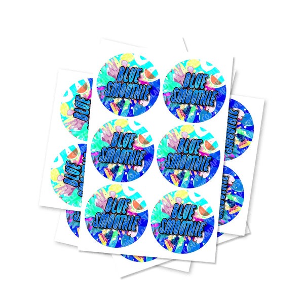 Blue Smoothie Circular Stickers - SLAPSTA