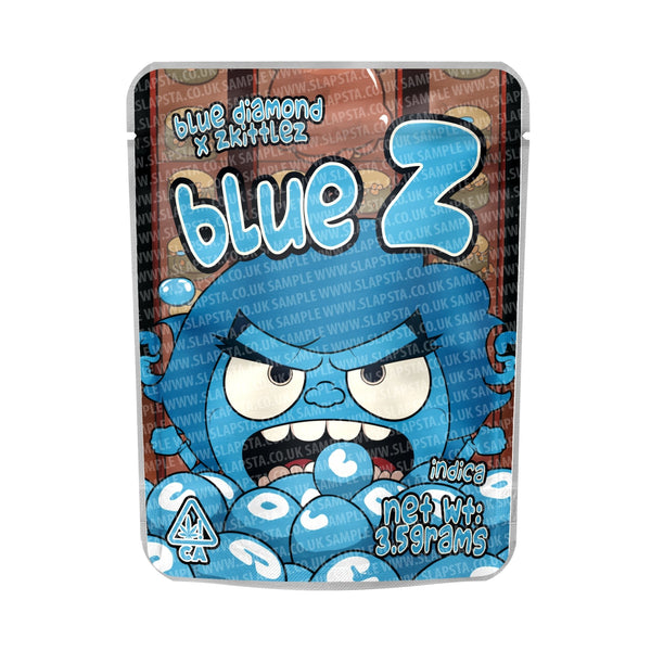 Blue Z Mylar Pouches Pre-Labeled - SLAPSTA