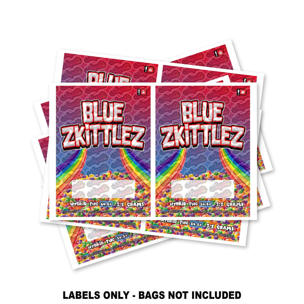 Blue Zkittlez Mylar Bag Labels ONLY - SLAPSTA