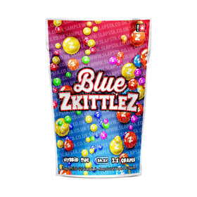 Sachets Mylar bleus Zkittlez pré-étiquetés