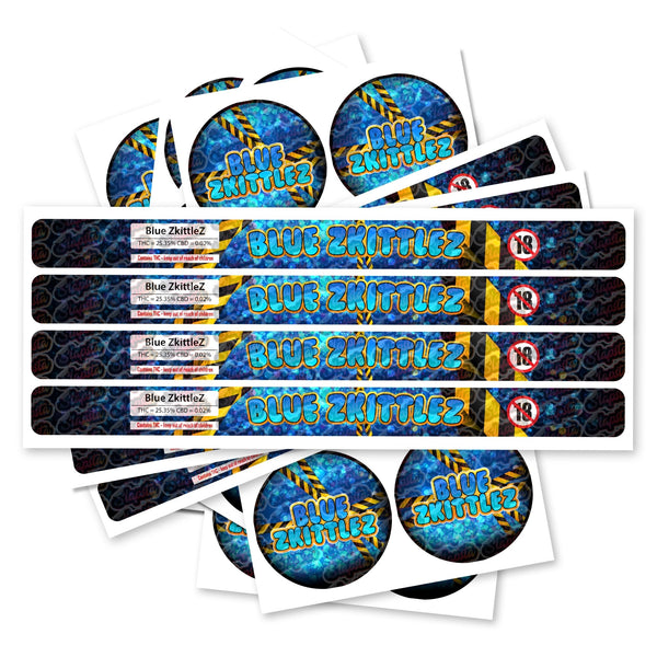 Blue Zkittlez Pre-Labeled 3.5g Self-Seal Tins - SLAPSTA
