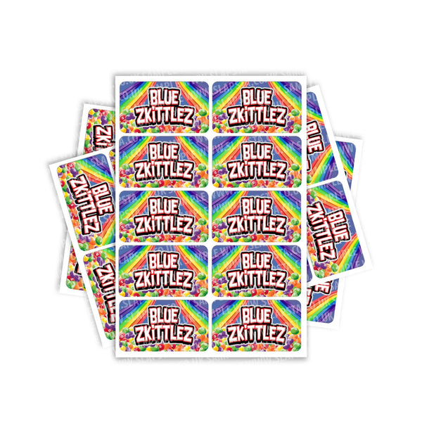 Blue Zkittlez Rectangle / Pre-Roll Labels - SLAPSTA