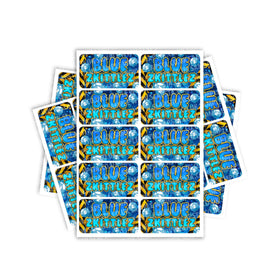 Étiquettes rectangulaires/pré-enroulées bleues Zkittlez