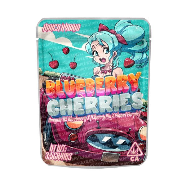 Blueberry Cherries Mylar Pouches Pre-Labeled - SLAPSTA