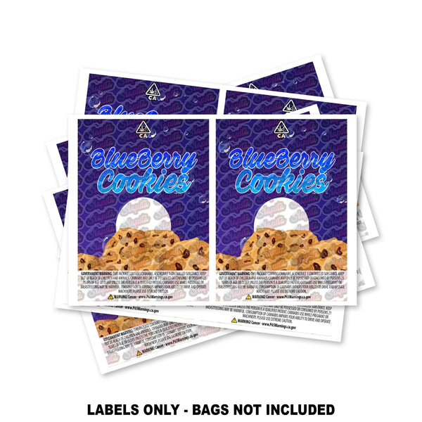 Blueberry Cookies Mylar Bag Labels ONLY - SLAPSTA