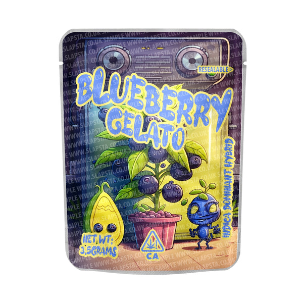 Blueberry Gelato Mylar Pouches Pre-Labeled - SLAPSTA