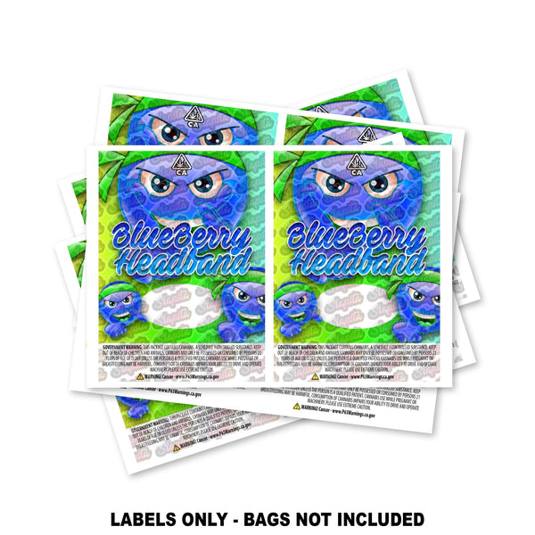 Blueberry Headband Mylar Bag Labels ONLY - SLAPSTA