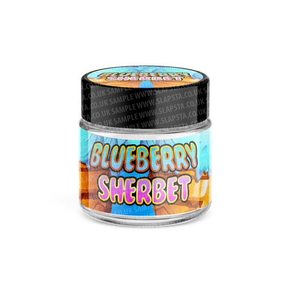 Blueberry Sherbet Glass Jars Pre-Labeled - SLAPSTA