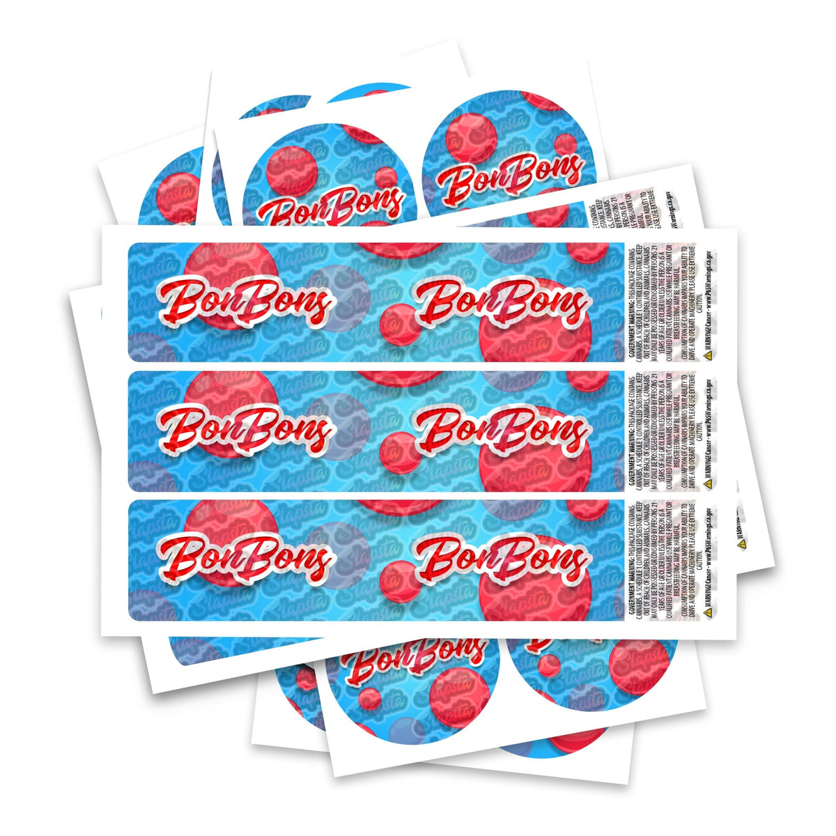 SLAPSTA - Bon Bons Glass Jar / Tamper Pot Label