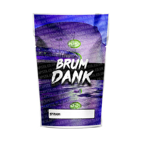 Sachets Mylar Brum Dank pré-étiquetés