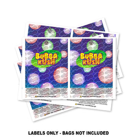 Bubba Kush Mylar Bag Labels ONLY