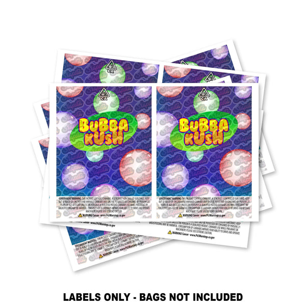 Bubba Kush Mylar Bag Labels ONLY - SLAPSTA