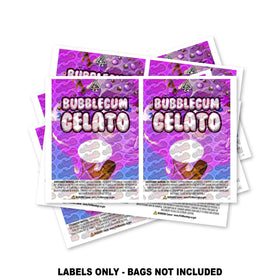 Bubblegum Gelato Mylar Bag Labels ONLY