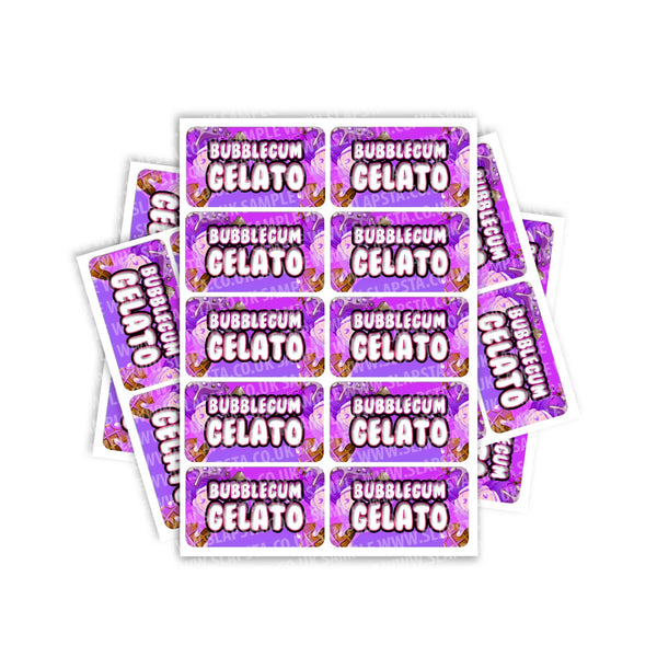 Bubblegum Gelato Rectangle / Pre-Roll Labels - Pre-Roll (10.16cm x 6.7cm) / 10