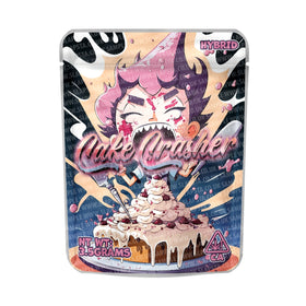 Cake Crasher Mylar Pouches Pre-Labeled