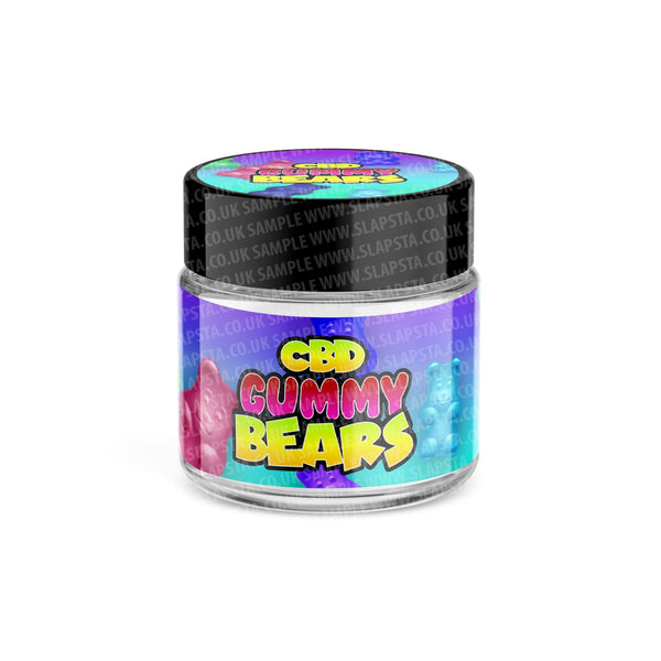 CBD Gummy Bears Glass Jars Pre-Labeled - SLAPSTA