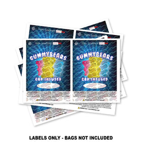 CBD Gummys Mylar Bag Labels ONLY