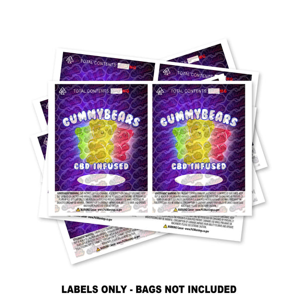 CBD Gummys Mylar Bag Labels ONLY - SLAPSTA