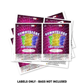 CBD Gummys Mylar Bag Labels ONLY