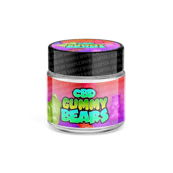 CBD Infused Gummy Bears Glass Jars Pre-Labeled - SLAPSTA