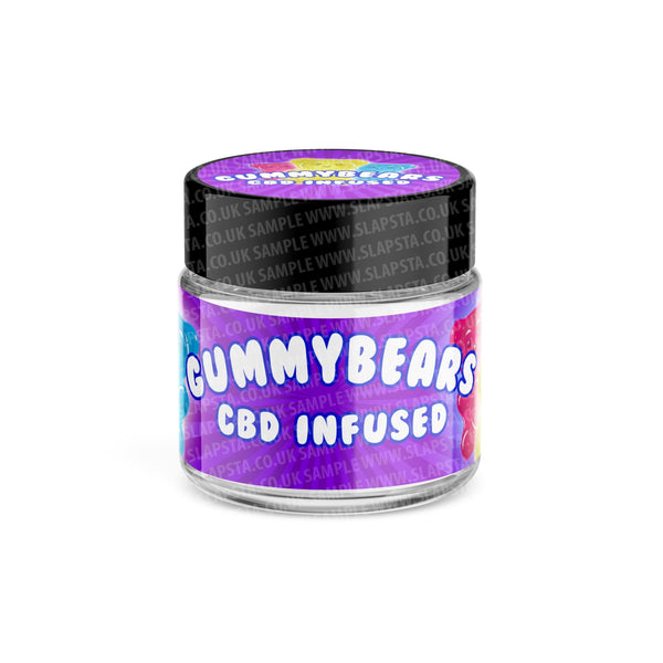 CBD Infused Gummy Bears Glass Jars Pre-Labeled - SLAPSTA