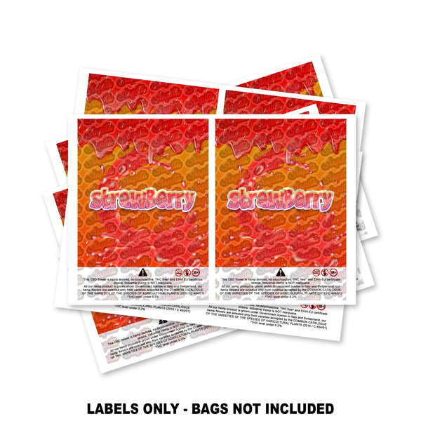 CBD Strawberry Mylar Bag Labels ONLY - SLAPSTA