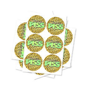 Cheetah Piss Circular Stickers