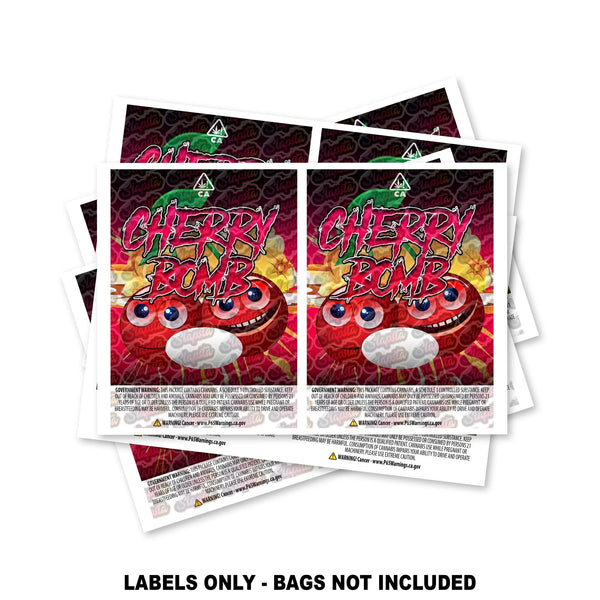 Cherry Bomb Mylar Bag Labels ONLY - SLAPSTA