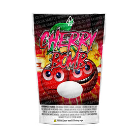 Cherry Bomb Mylar Pouches Pre-Labeled