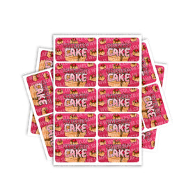 Étiquettes rectangulaires/pré-enroulées pour gâteau aux cerises