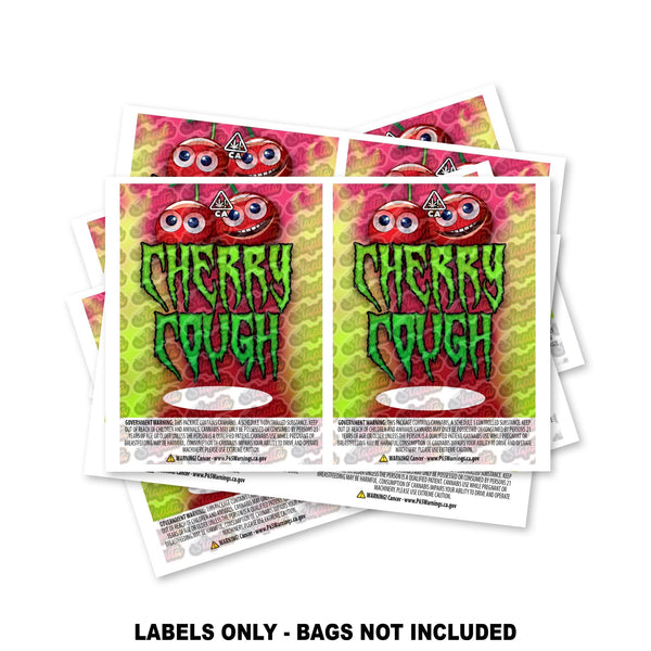 Cherry Cough Mylar Bag Labels ONLY - SLAPSTA