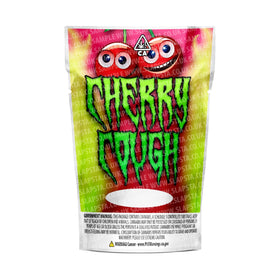 Cherry Cough Mylar Pouches Pre-Labeled