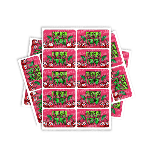 Cherry Cough Rectangle / Pre-Roll Labels - SLAPSTA