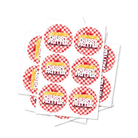 Cherry Fritter Circular Stickers