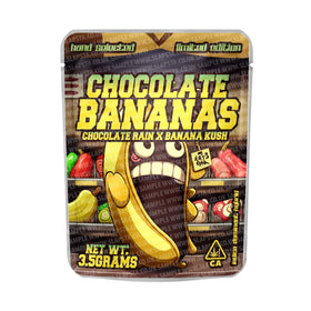 Chocolate Bananas Mylar Pouches Pre-Labeled