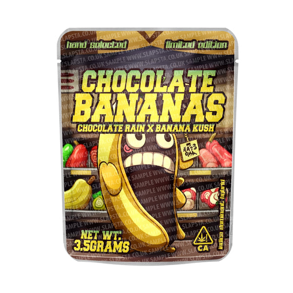 Chocolate Bananas Mylar Pouches Pre-Labeled - SLAPSTA