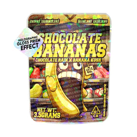 Chocolate Bananas SFX Mylar Pouches Pre-Labeled