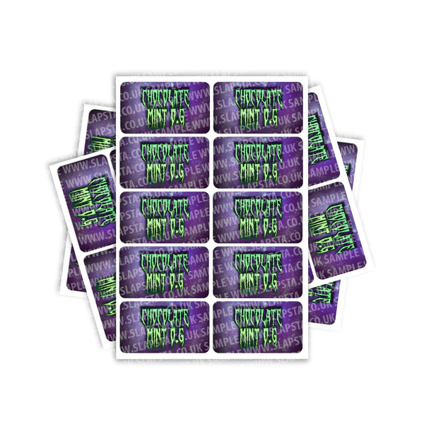 Chocolate Mint Rectangle / Pre-Roll Labels - SLAPSTA