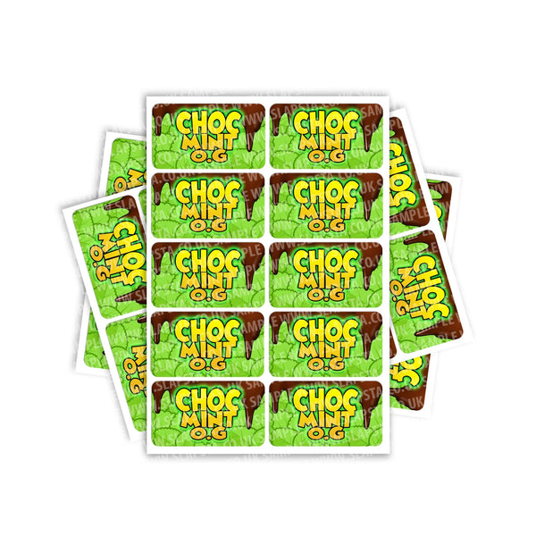 Chocolate Mint Rectangle / Pre-Roll Labels - SLAPSTA