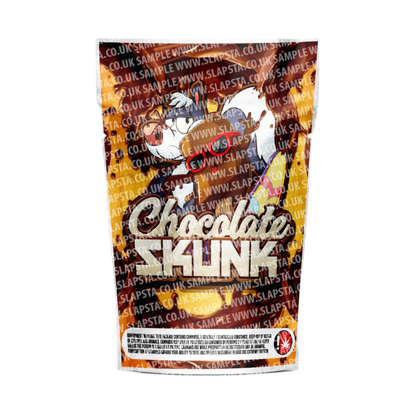 Chocolate Skunk Mylar Pouches Pre-Labeled - SLAPSTA