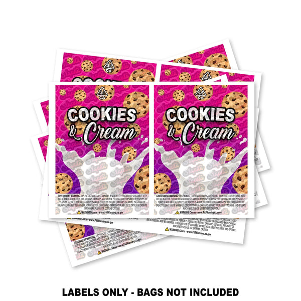 Cookies & Cream Mylar Bag Labels ONLY - SLAPSTA