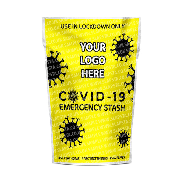 COVID-19 Emergency Stash Mylar Pouches Pre-Labeled - SLAPSTA