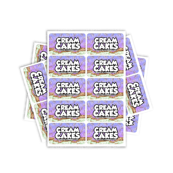 Cream Cakes Rectangle / Pre-Roll Labels - SLAPSTA