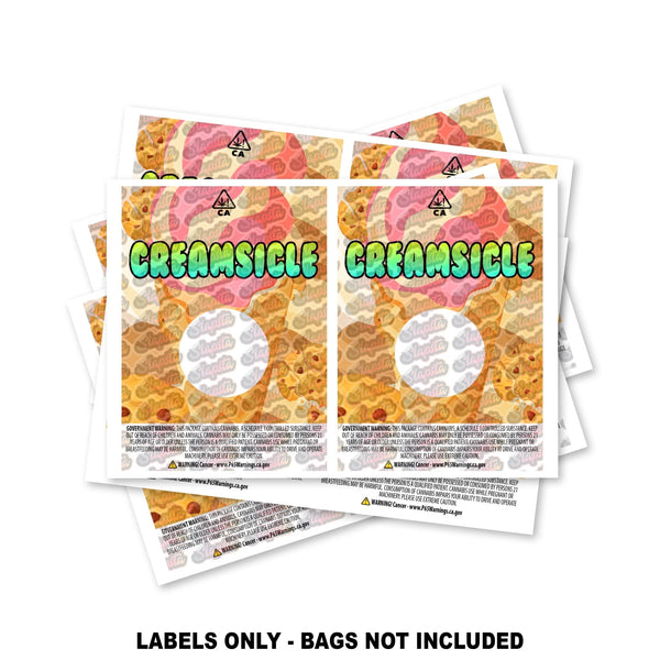 Creamsicle Mylar Bag Labels ONLY - SLAPSTA