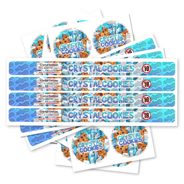 Crystal Cookies Pre - Labeled 3.5g Self - Seal Tins - 60pcs