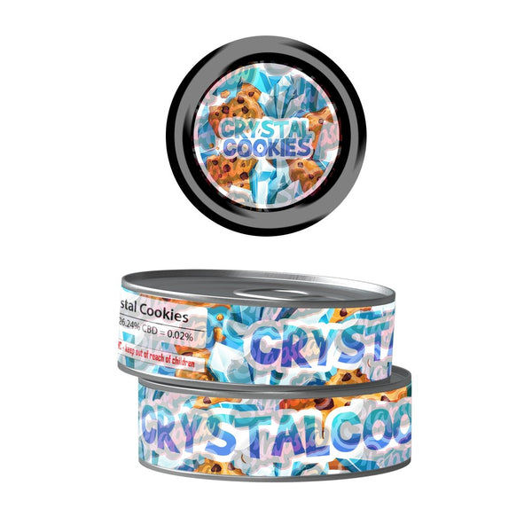 Crystal Cookies Pre-Labeled 3.5g Self-Seal Tins - SLAPSTA