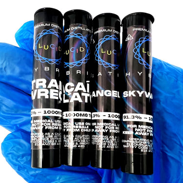 Custom Labeled Vape Pop Top Tubes - 100pcs / Gloss / Clear