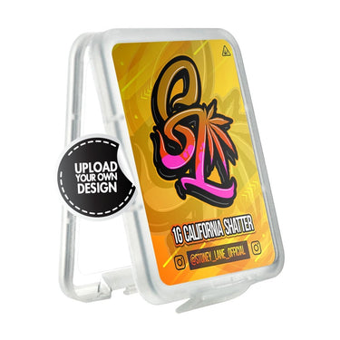 Custom Plastic Flip Containers - 50pcs / Top Label Only / Gloss