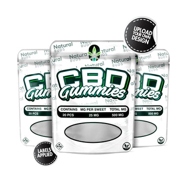 Custom Round Edge 3.5g (1/8 Ounce) Mylar Sticker Bags - 50pcs / Single Seal / Gloss